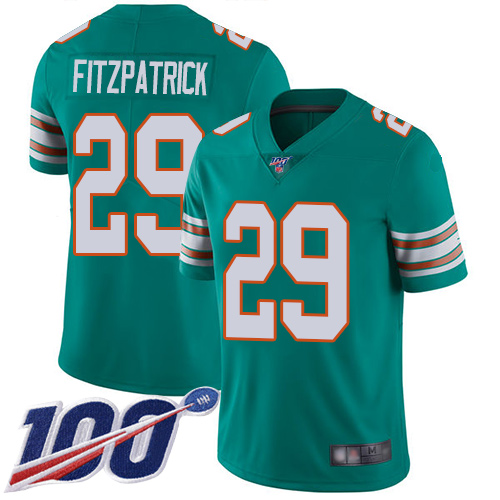 Nike Miami Dolphins #29 Minkah Fitzpatrick Aqua Green Alternate Men Stitched NFL 100th Season Vapor Limited Jersey